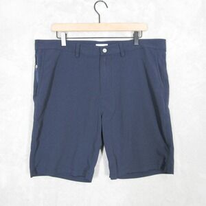 Tasc Performance Chino Shorts Size 38 Mens Navy Blue Bamboo Blend Stretch Golf